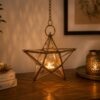 Star Hanging Lantern with Diya: A Timeless Decorative Piece for Elegant Home Interiors