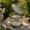 Vintage Glass Garden Storage Box: A Timeless Outdoor Decor Idea for Elegant Homes
